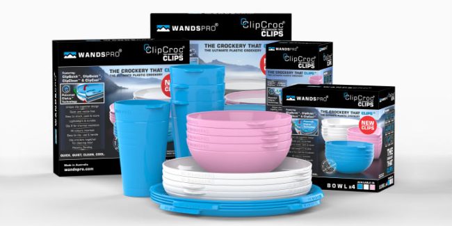 ClipCroc® – Stackable Clip together Crockery for Caravans & Campers